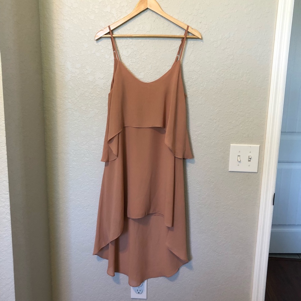 High-low nude dress